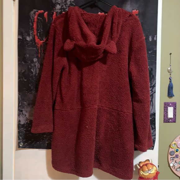 "I Do What I Want" Cat Ear Fluffy Shawl Hoodie - Picture 4 of 5